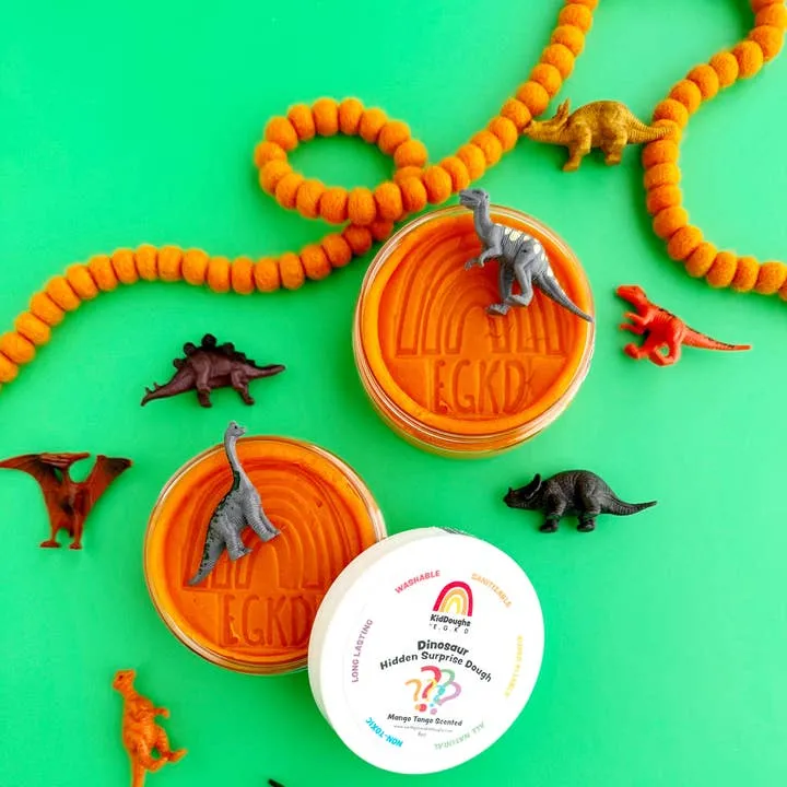 4oz Dino (Mango Tango) Hidden Surprise Kiddough by Earth Grown Kid Doughs