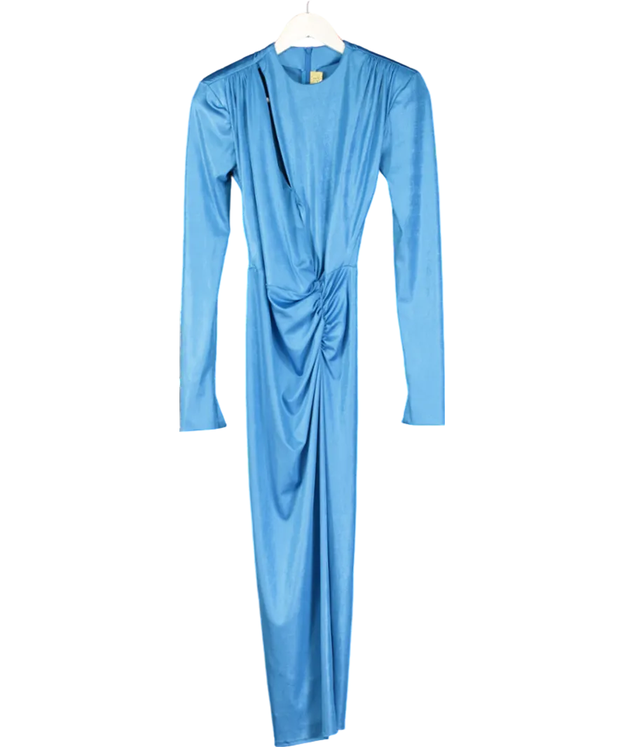 Aggi Adriana Blue Aster Midi Evening Dress UK XXS