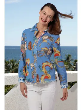 Blue Cape Cod Dragon Blouse
