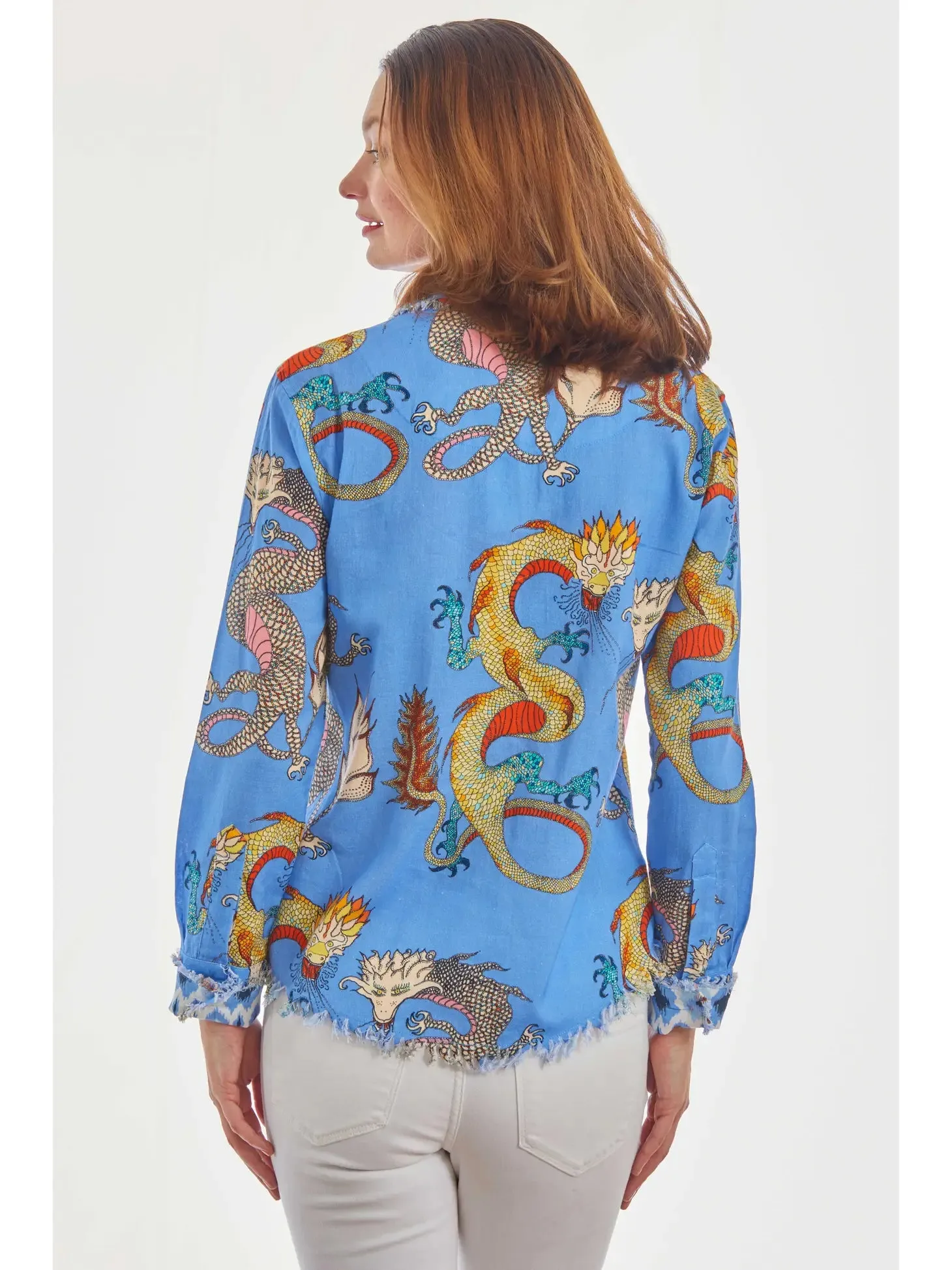 Blue Cape Cod Dragon Blouse