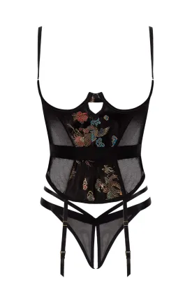 Dragon Bustier Crotchless Set