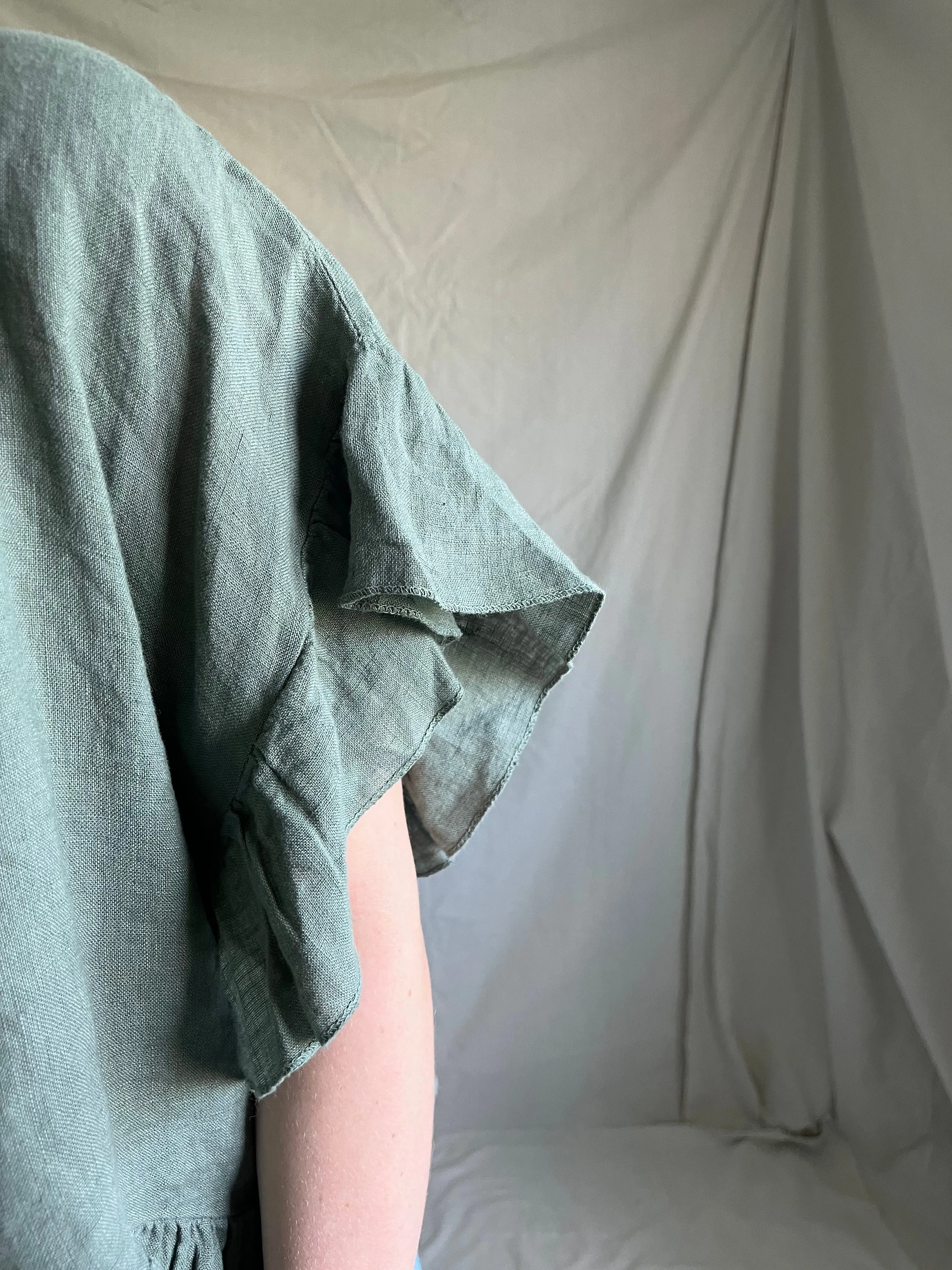 Fern Linen Ruffle Top