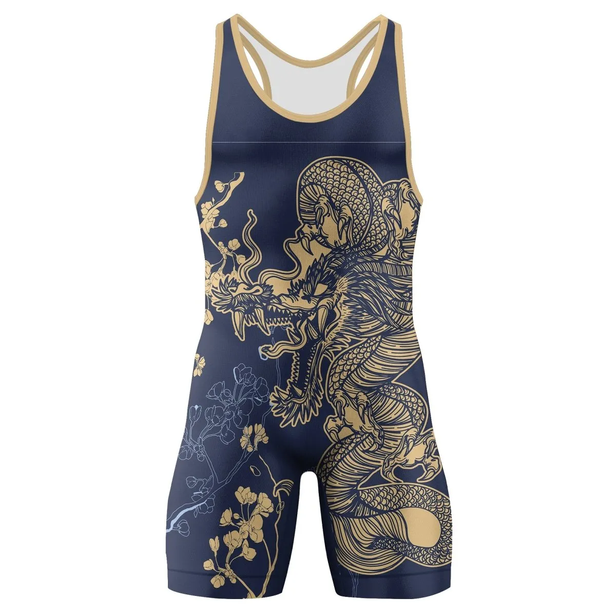 Flower Chinese Dragon Wrestling Singlets