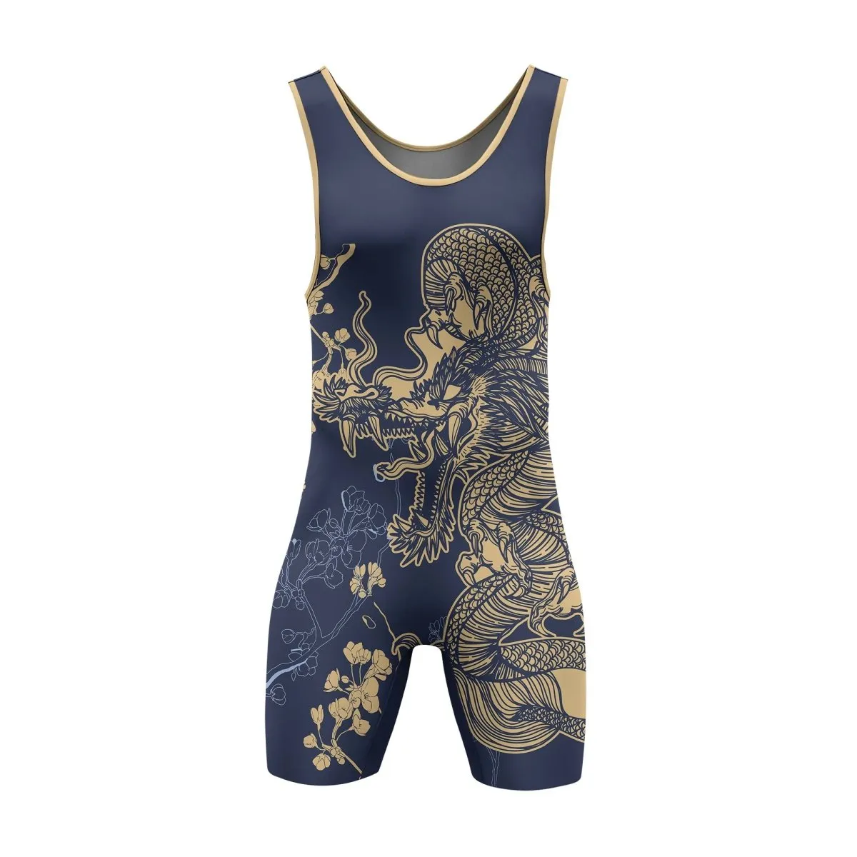 Flower Chinese Dragon Wrestling Singlets