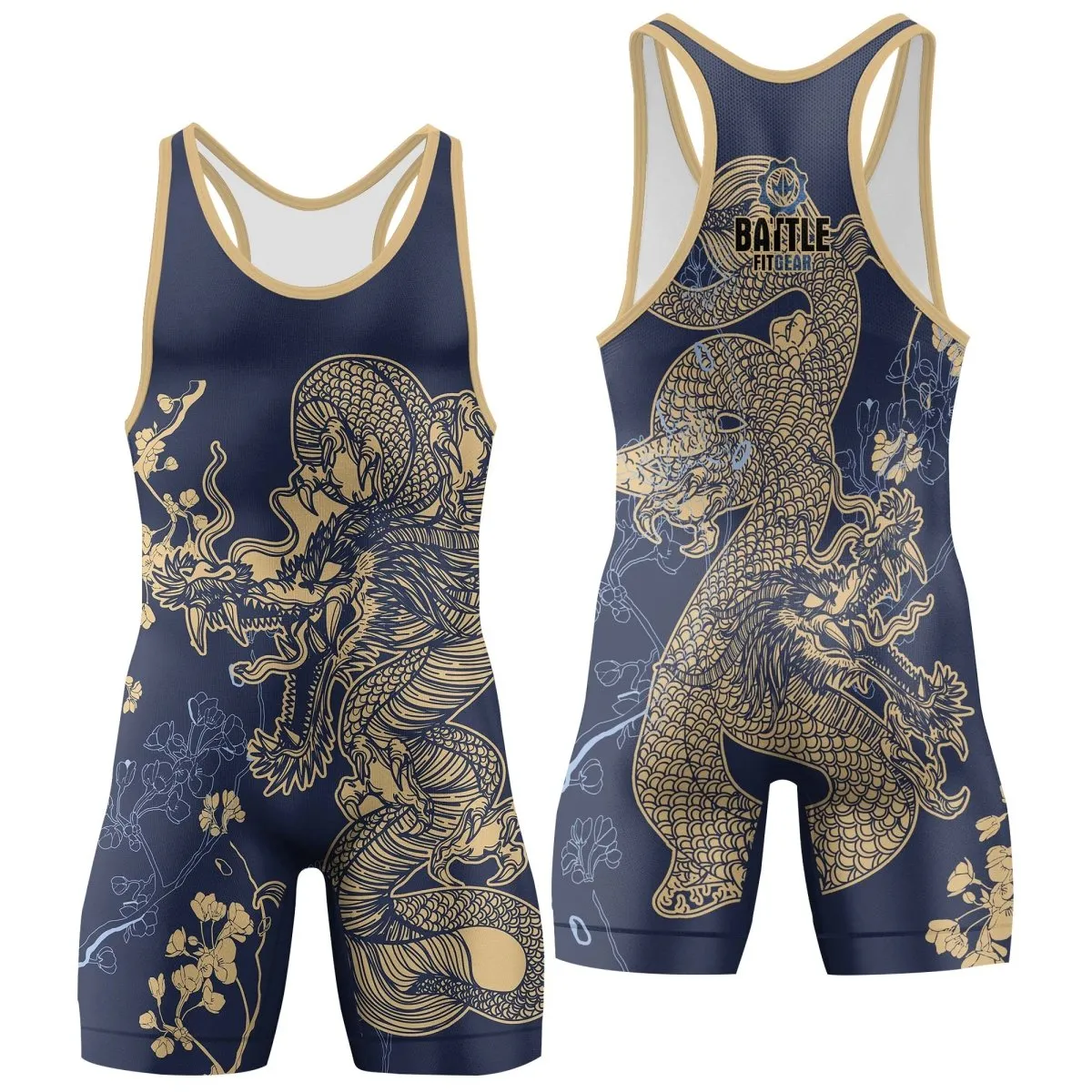 Flower Chinese Dragon Wrestling Singlets