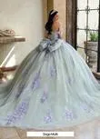 Glitter Tulle 3-D Flowers Ballgown