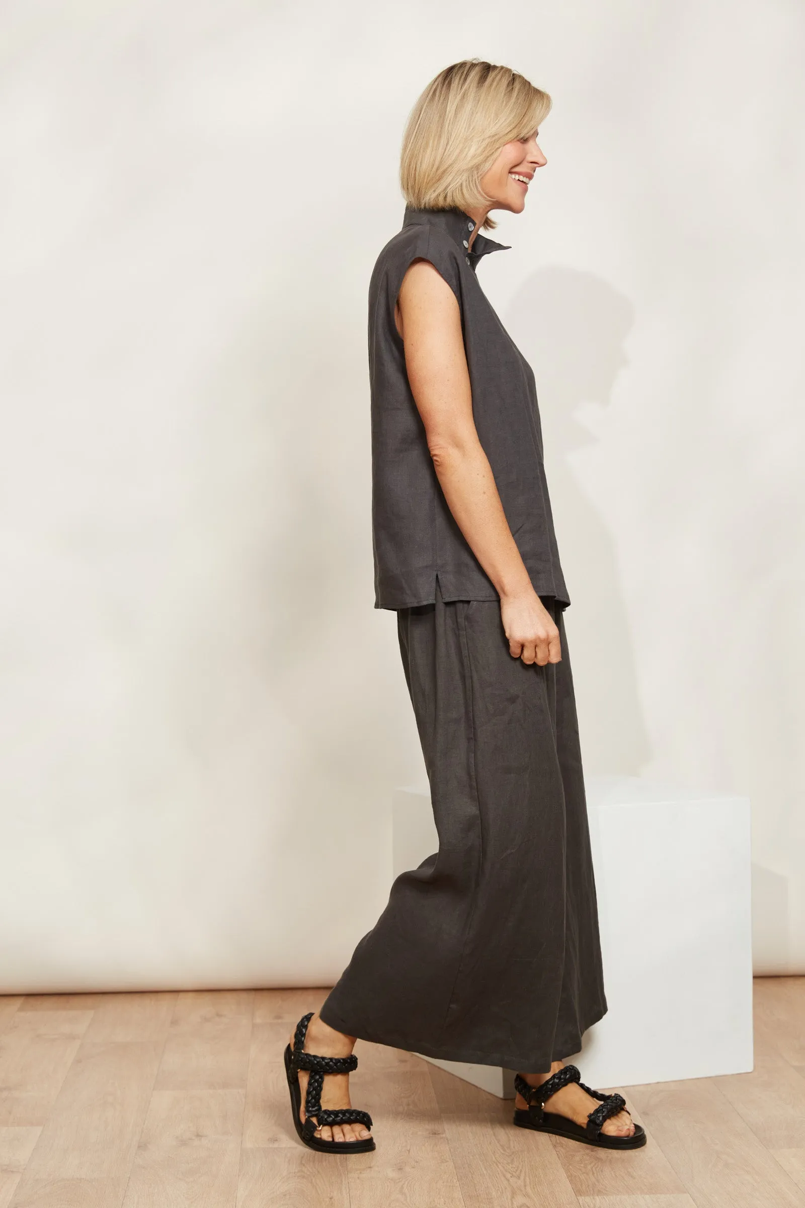 Halcyon Button Top - Oyster