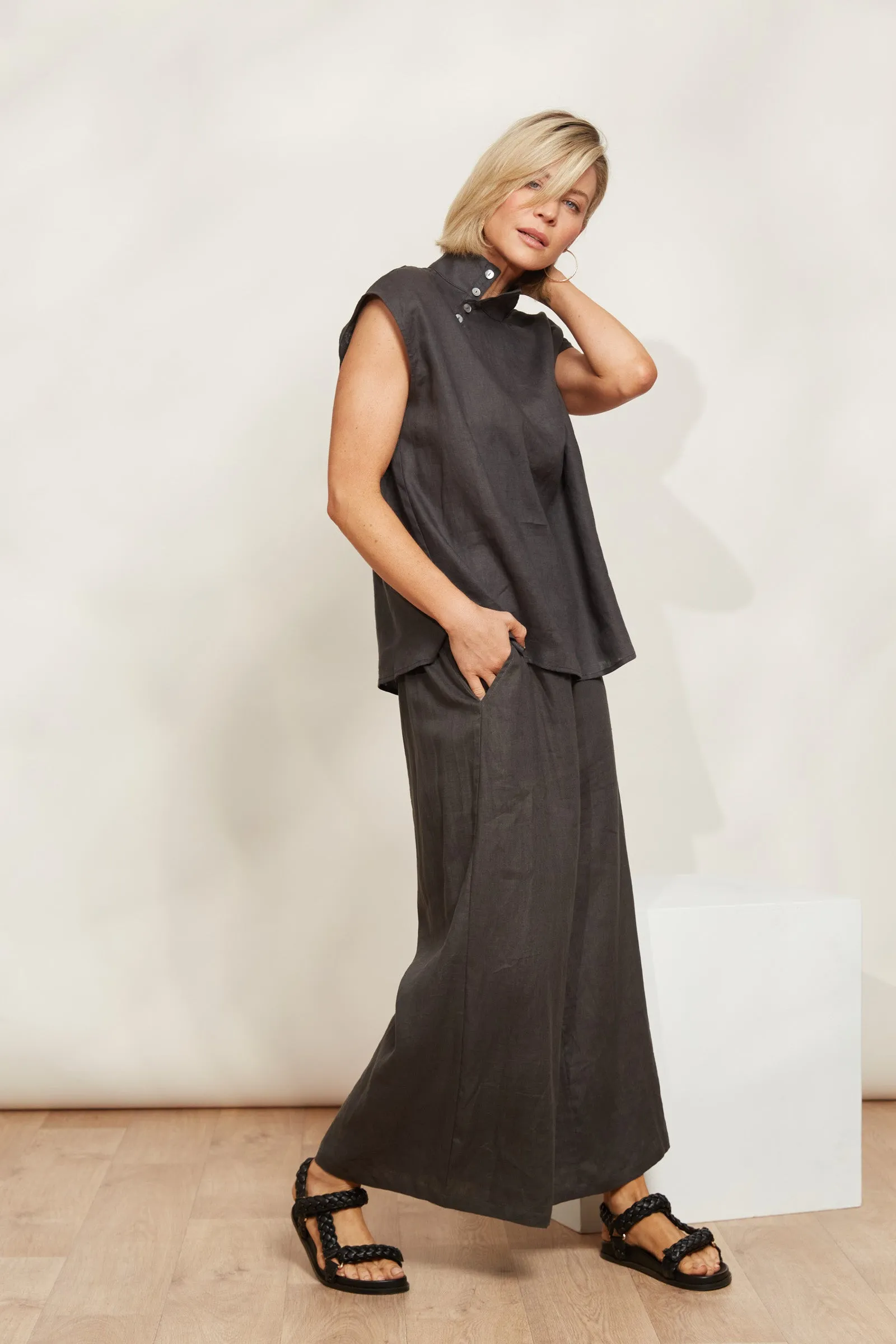 Halcyon Button Top - Oyster