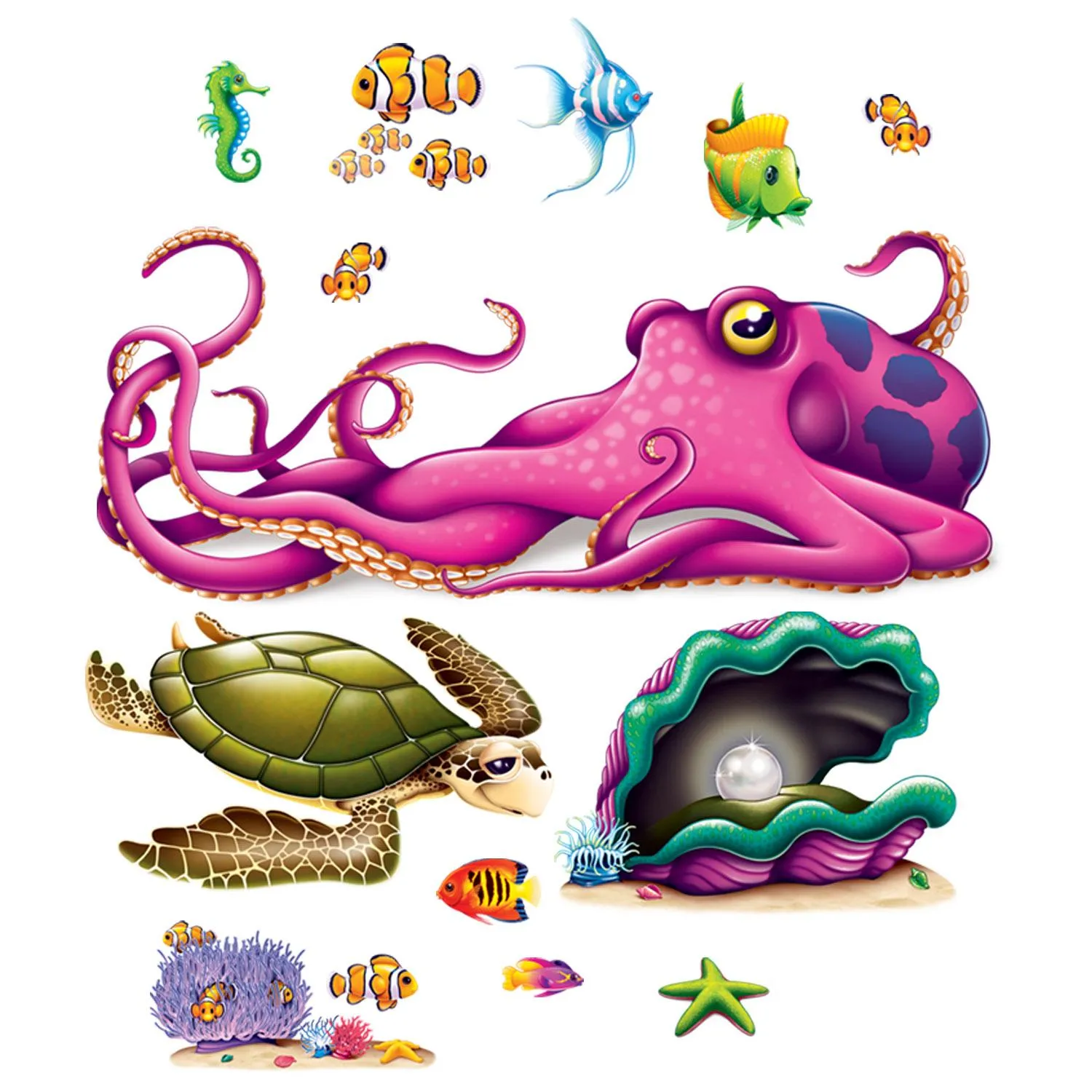 Luau Party Sea Creature Props (13 per Package)