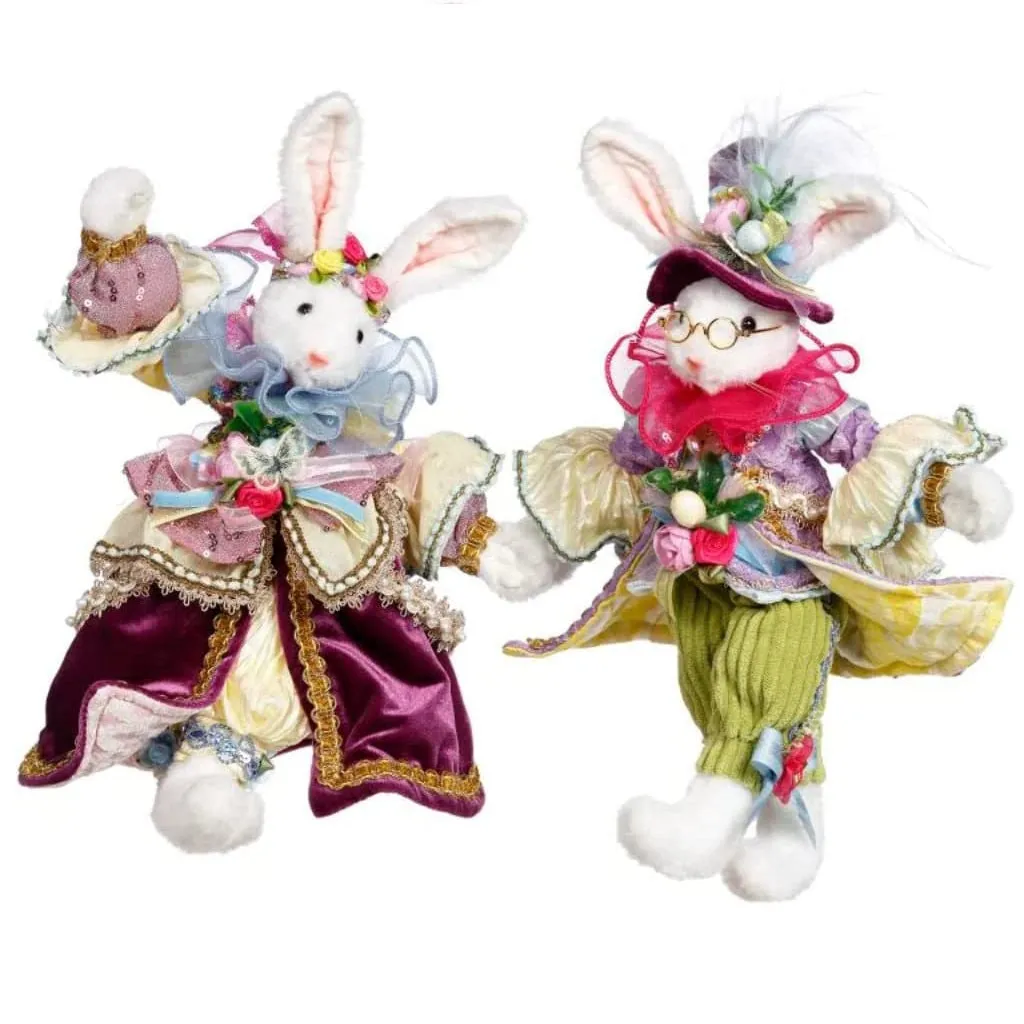 Mark Roberts 51-37282  Mr. and Mrs. Cotton Tail Rabbit, Small Assortment of 2 10-12 Inches