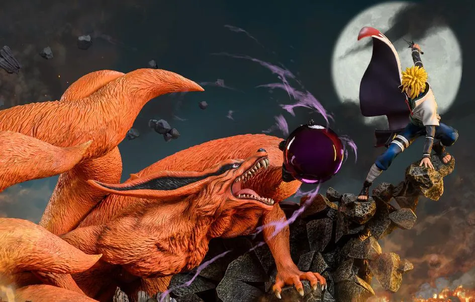 Nine Tails Vs Minato 1/8 Scale Statue