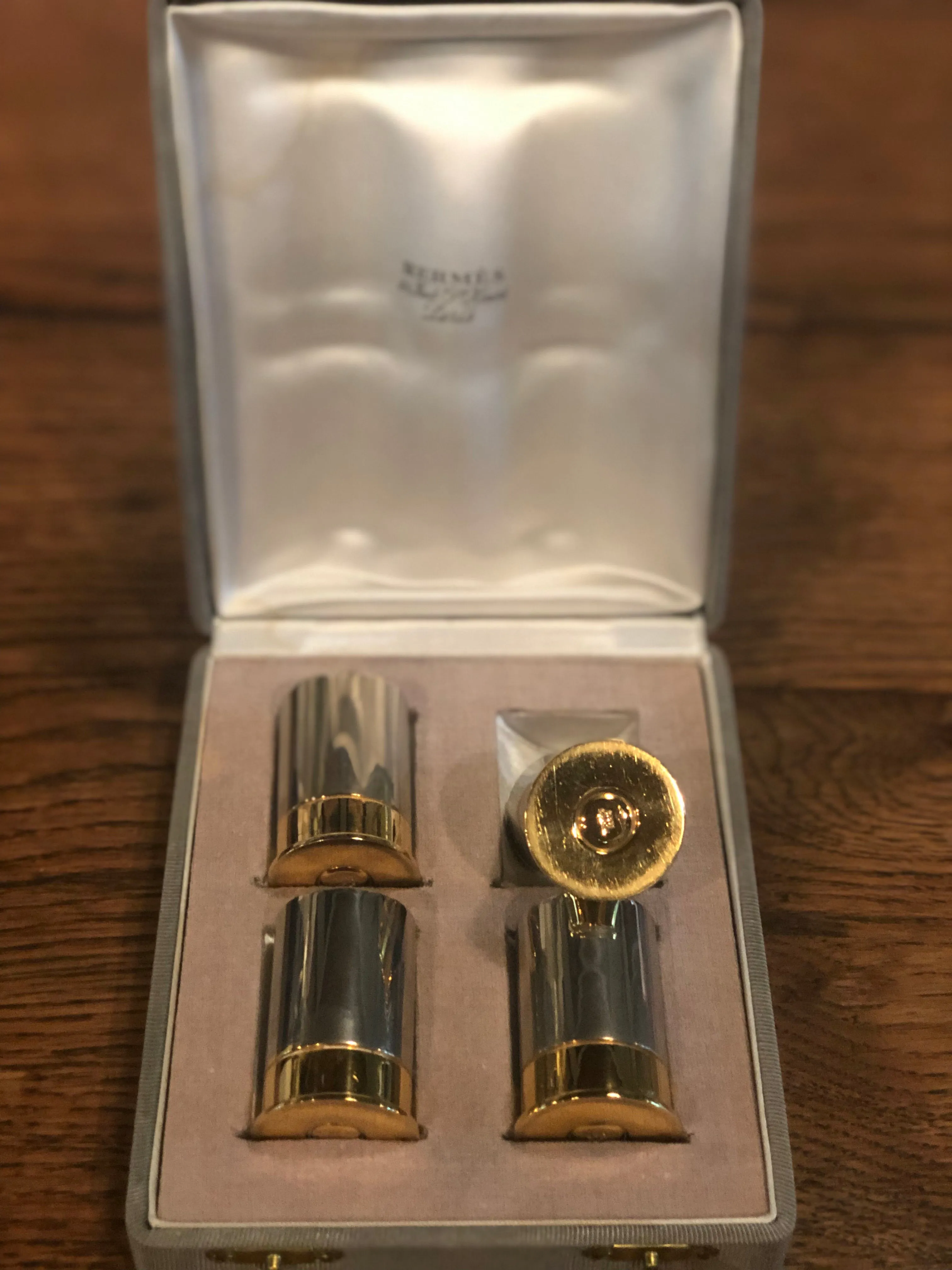 Set of 4 Decorative Bullet Casings by Hermes w/ Original Box