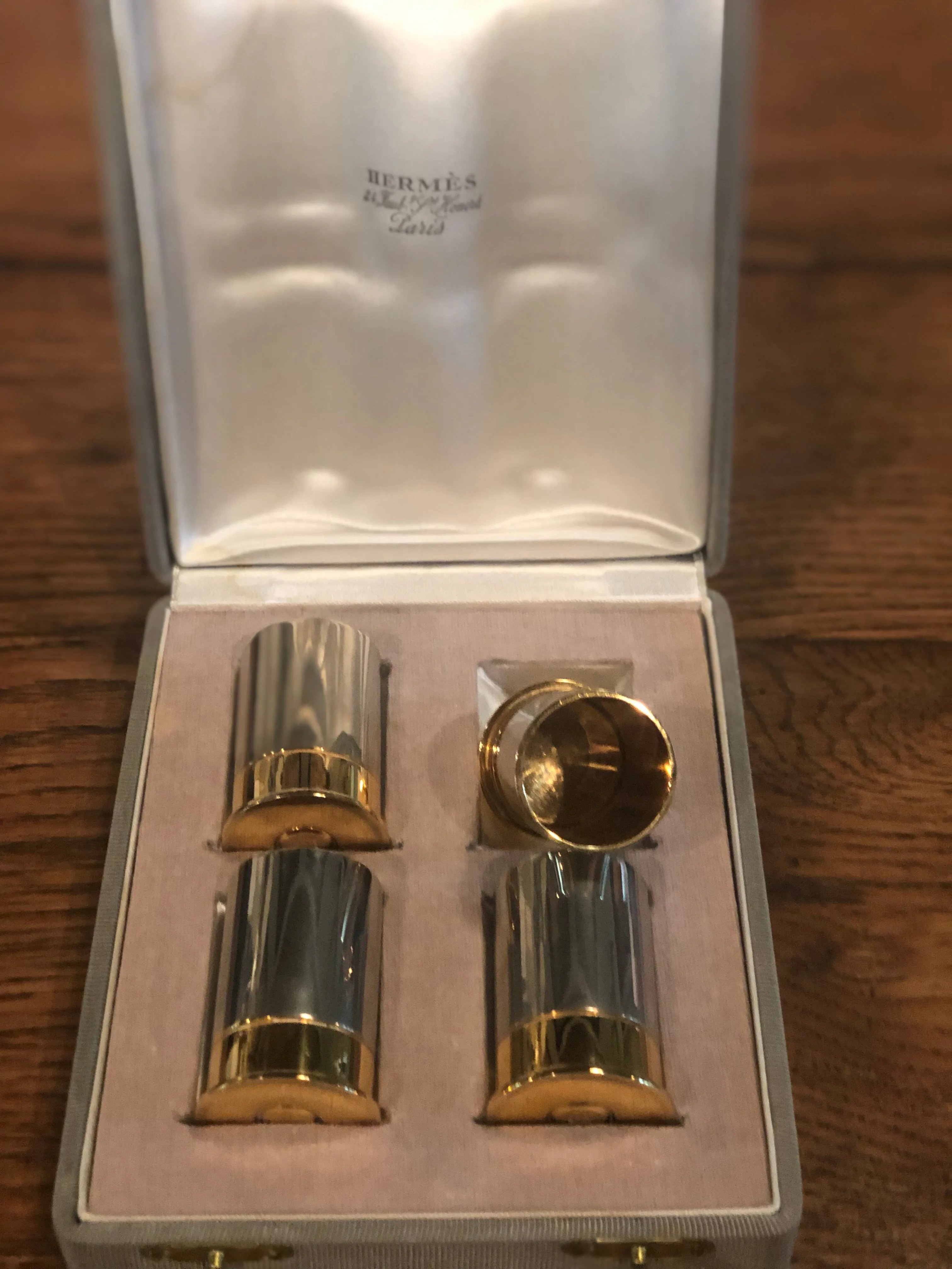 Set of 4 Decorative Bullet Casings by Hermes w/ Original Box
