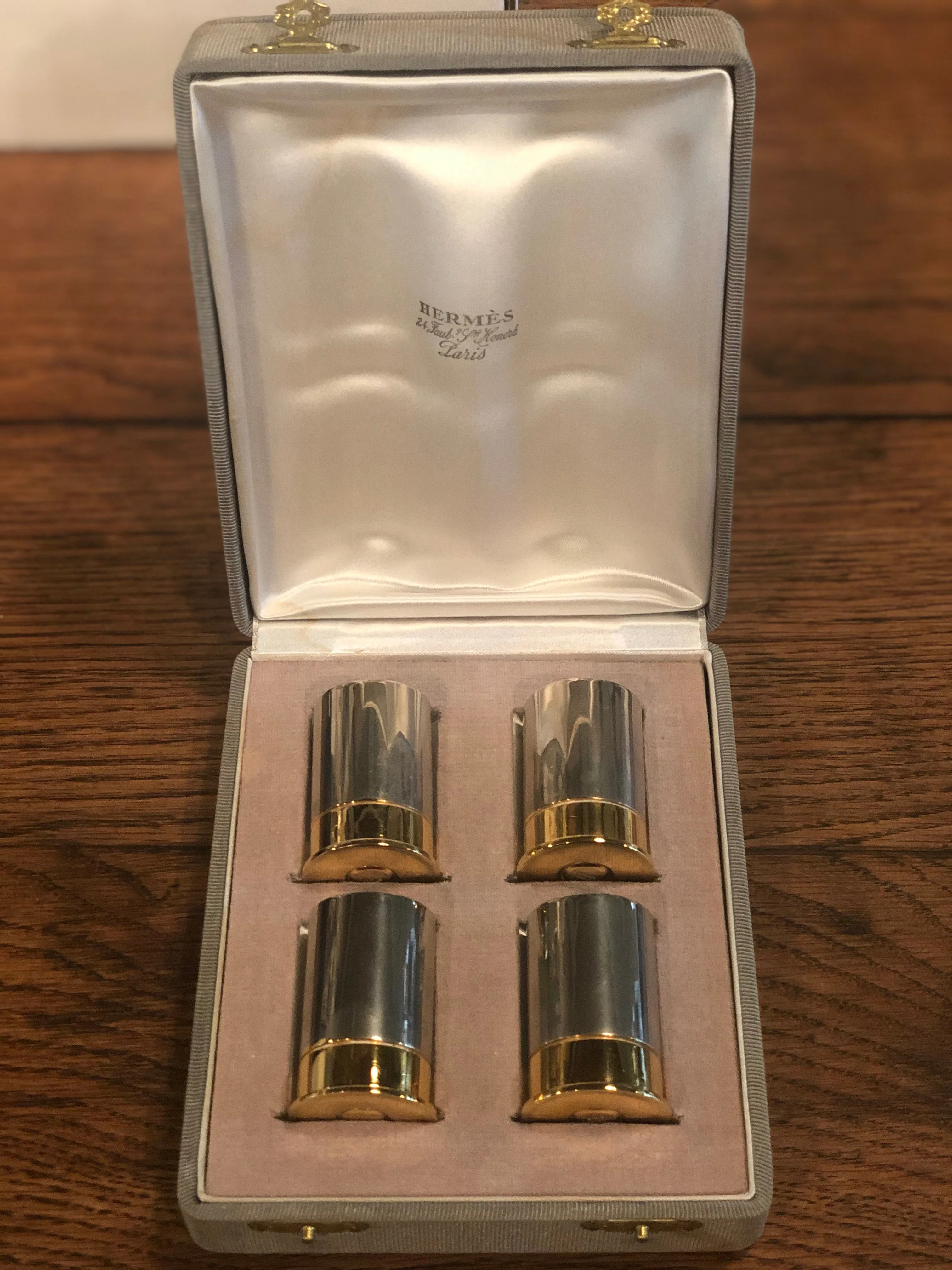 Set of 4 Decorative Bullet Casings by Hermes w/ Original Box