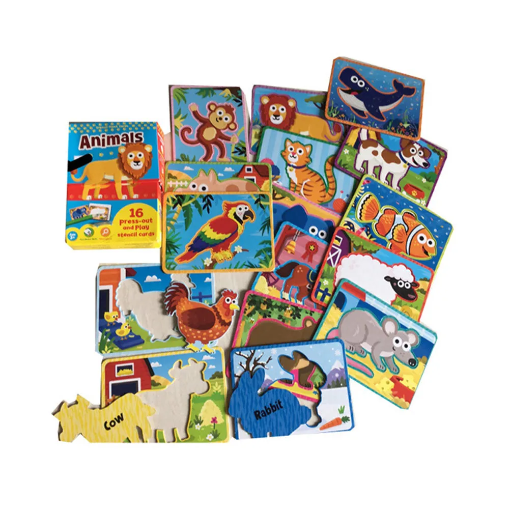 Stencil Flash Cards: Animals