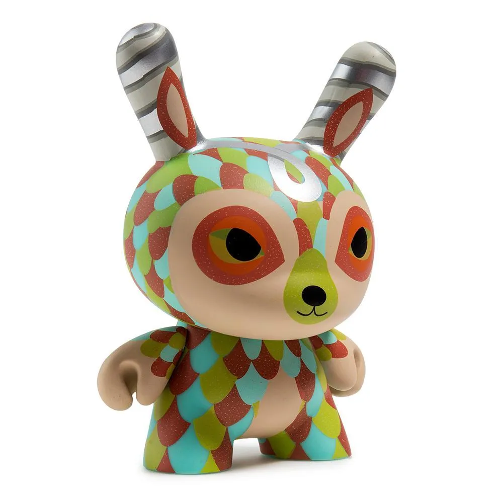 The Curly Horned Dunnylope 5" Dunny Art Figure by Horrible Adorables - Orange Edition