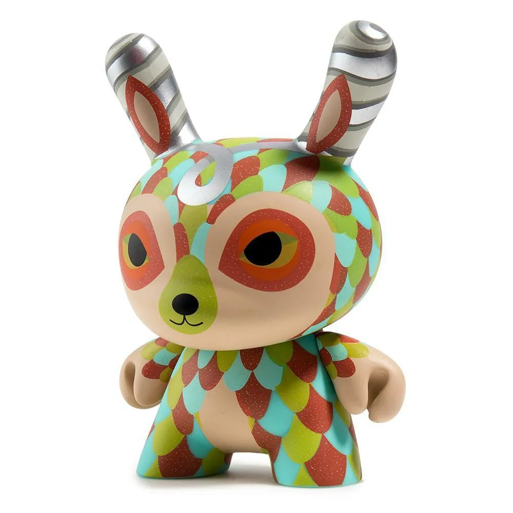 The Curly Horned Dunnylope 5" Dunny Art Figure by Horrible Adorables - Orange Edition