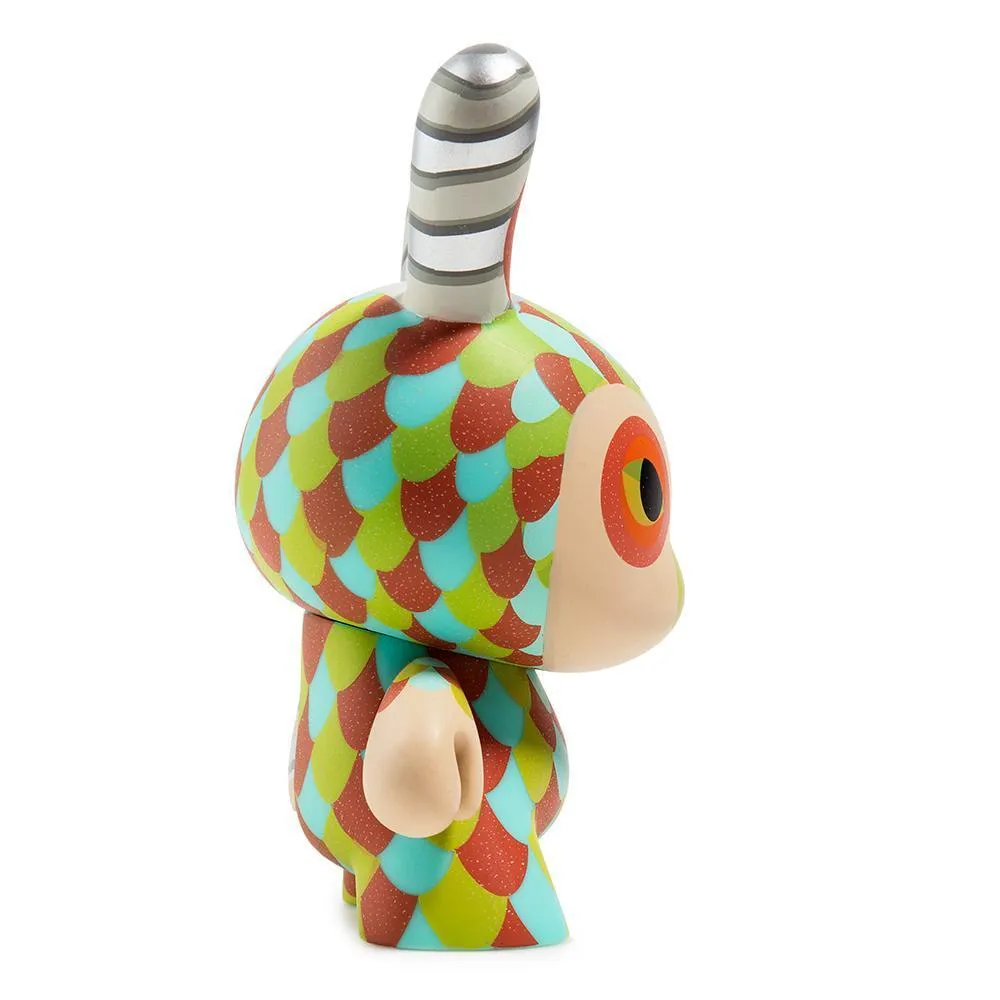 The Curly Horned Dunnylope 5" Dunny Art Figure by Horrible Adorables - Orange Edition