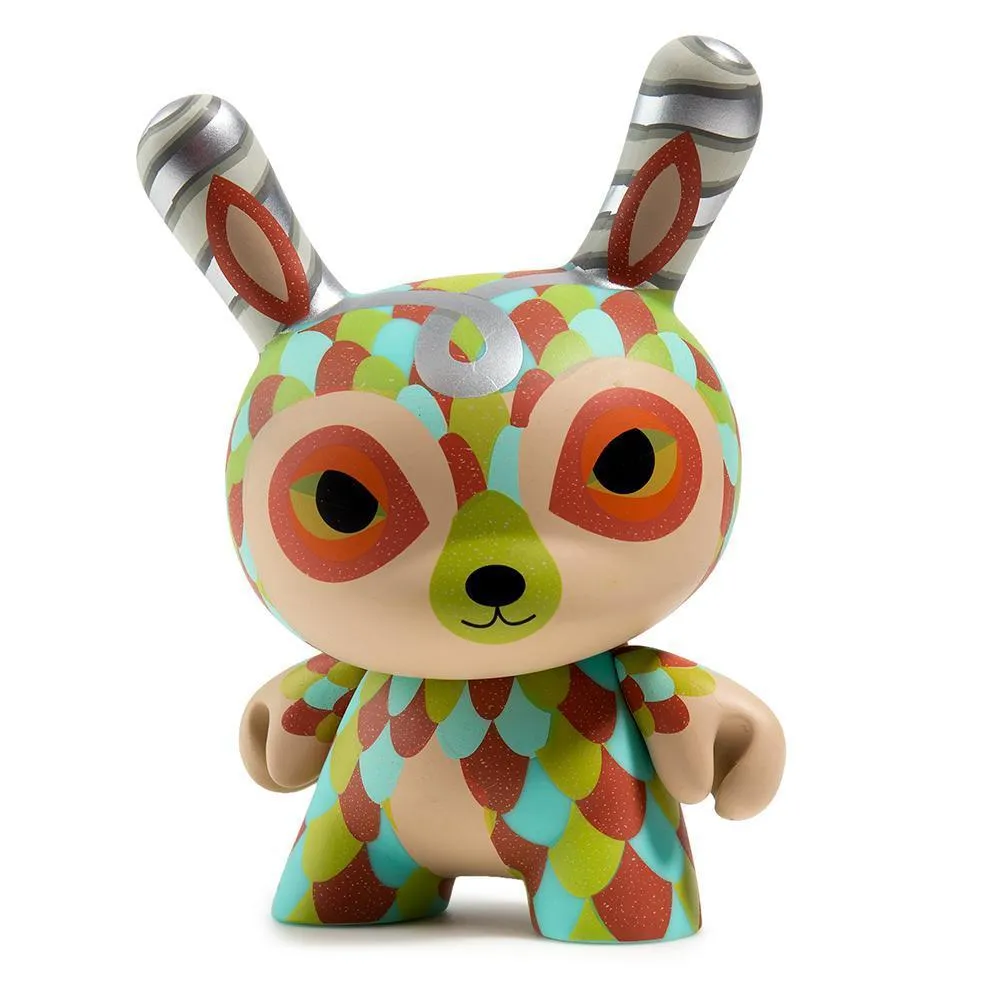 The Curly Horned Dunnylope 5" Dunny Art Figure by Horrible Adorables - Orange Edition