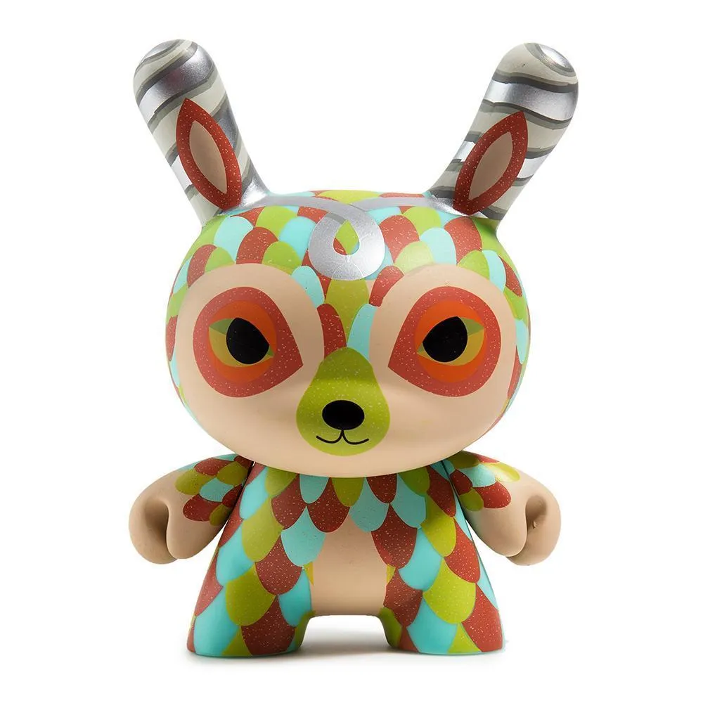 The Curly Horned Dunnylope 5" Dunny Art Figure by Horrible Adorables - Orange Edition