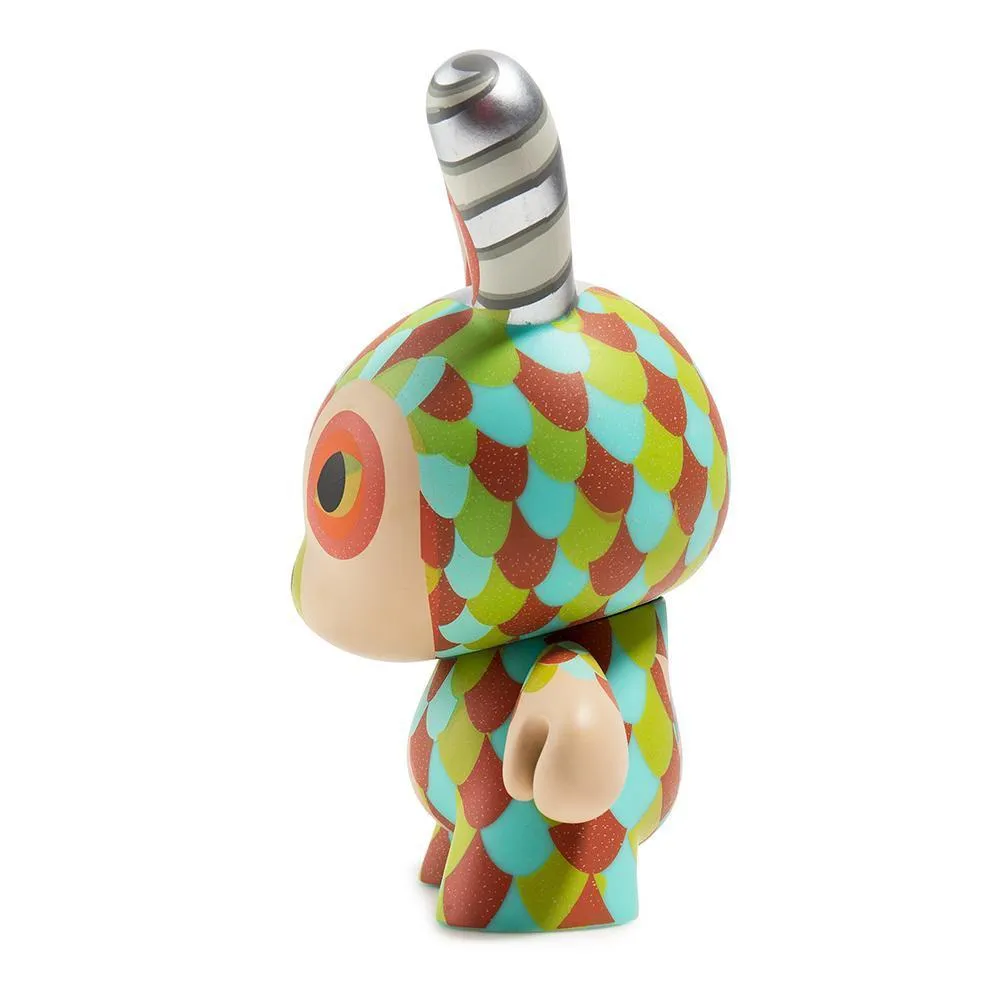 The Curly Horned Dunnylope 5" Dunny Art Figure by Horrible Adorables - Orange Edition