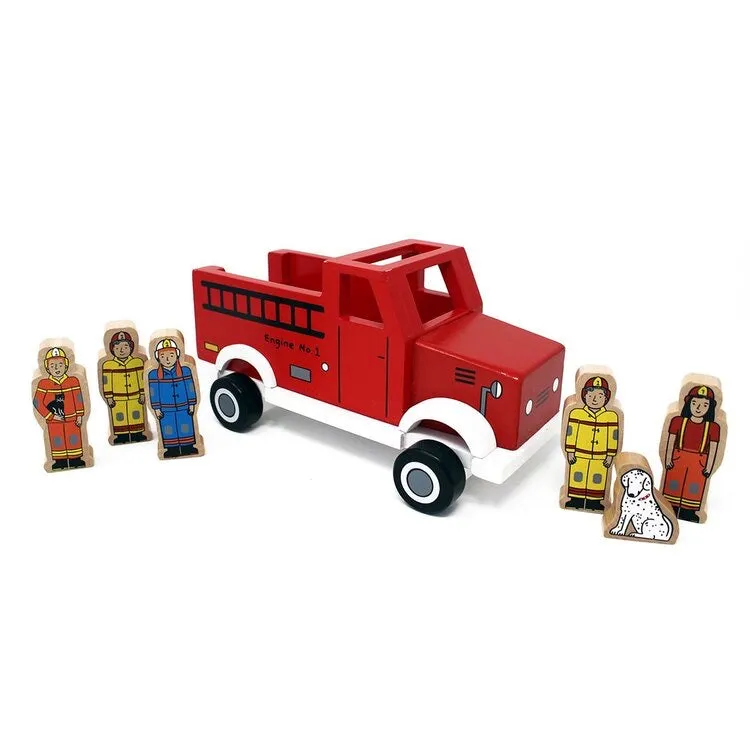 Wooden Magnetic Fire Truck