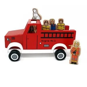 Wooden Magnetic Fire Truck