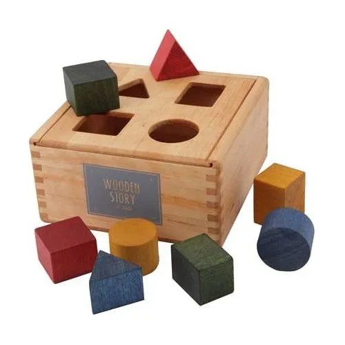 Wooden Story Shape Sorter Box - Rainbow
